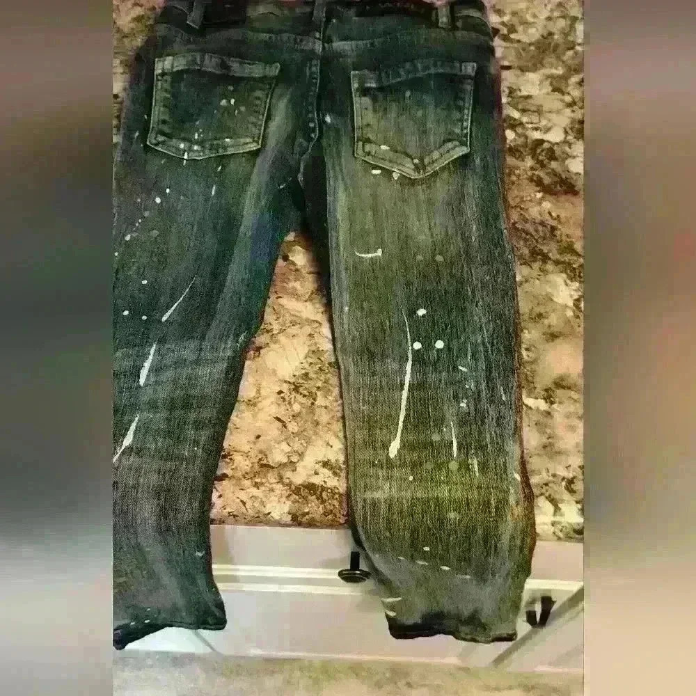boys brand new slim fit Urban jeans Forward Denim Paint Splatter size 12 - Picture 14 of 16